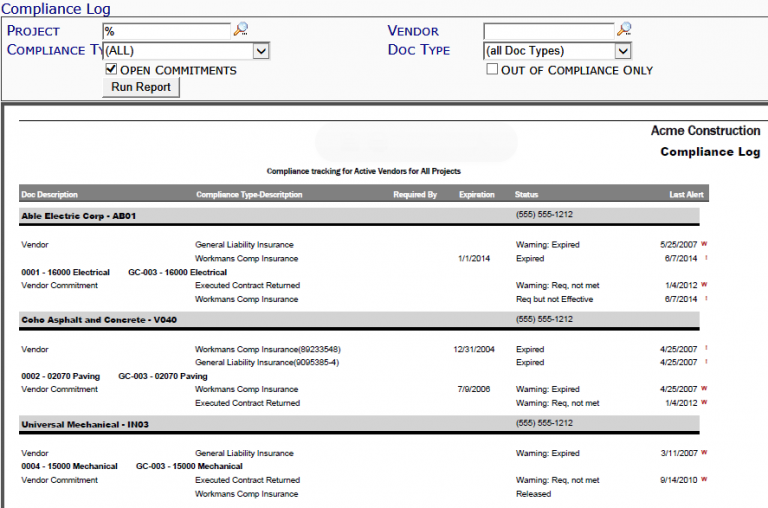 Compliance Log – Spitfire Client Services