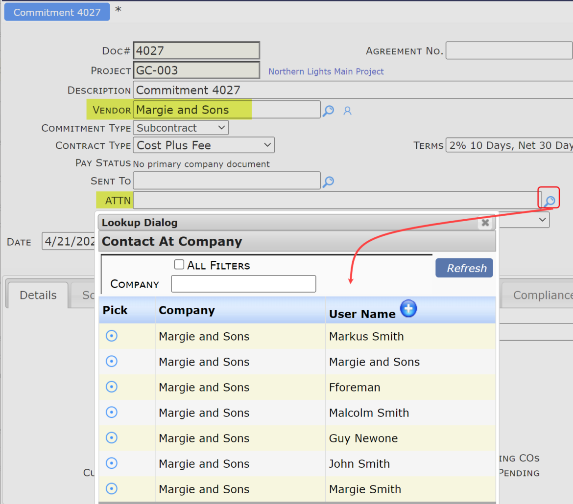 Using AtCompanyContactList Lookups – Spitfire Client Services